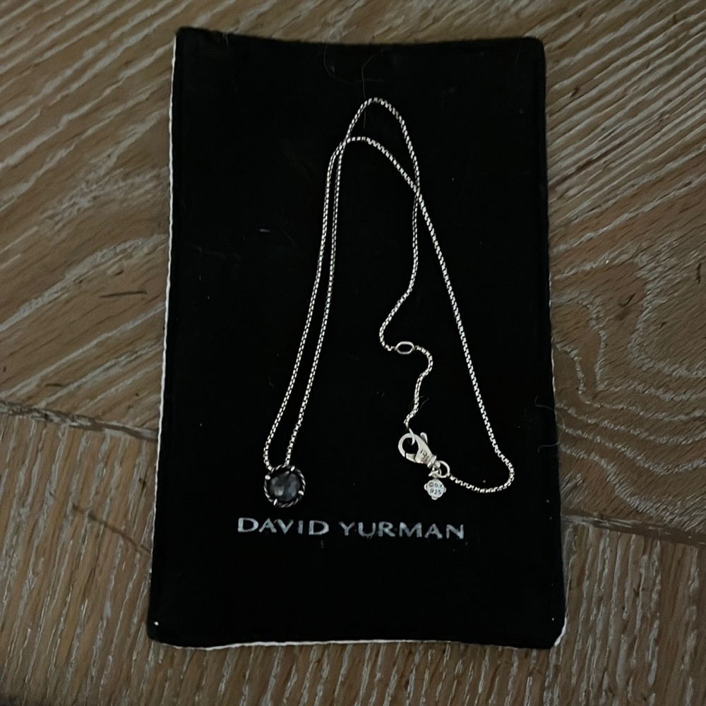 David Yurman Petite Chatelaine Necklace in Sterling Silver with Black Orchid